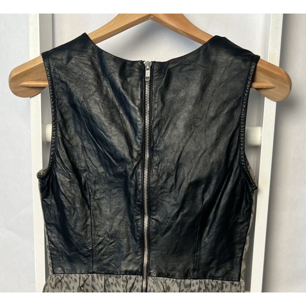Charley 5.0 V-Neck Mini Dress Juniors XS Sleeveless Vegan Leather Upper Back - Picture 8 of 16